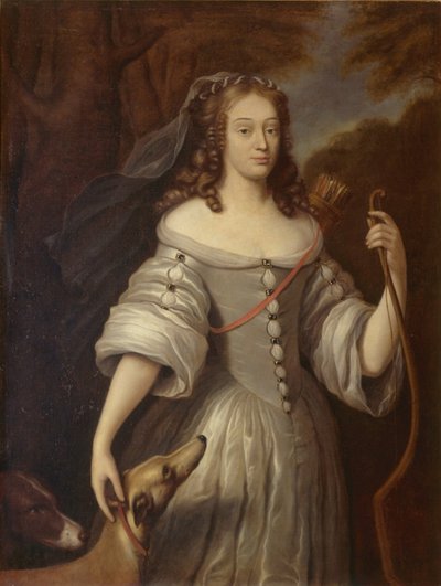 Portrait of Louise-Françoise de La Baume Le Blanc, Duchess of La Vallière as Diana by After Claude Lefèbvre